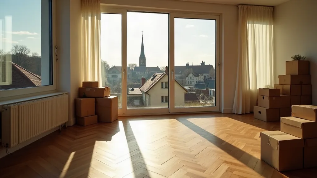 Quartiers de Caen à éviter en 2026 : ce que les chiffres racontent vraiment Salon lumineux d'un appartement avec vue sur les toits de Caen le matin