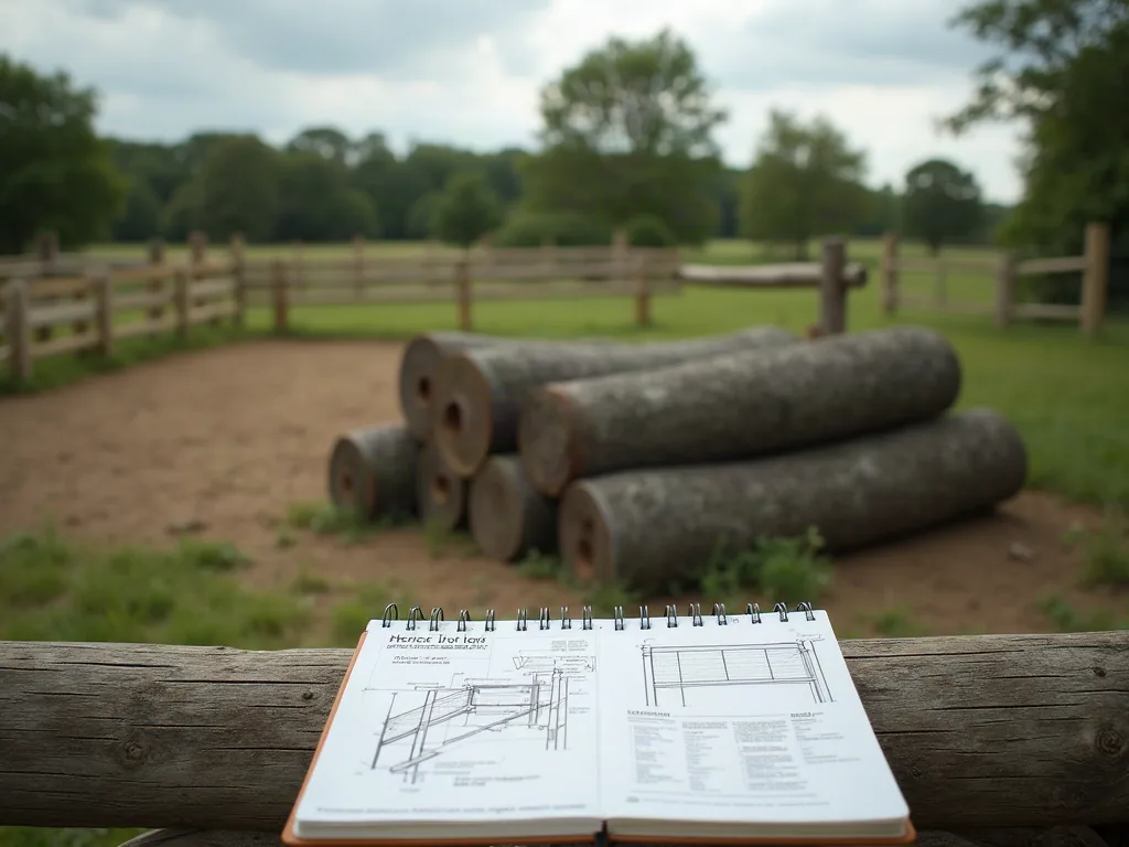 Distance de clôture pour chevaux entre voisins : ce que dit vraiment la loi Poteaux de clôture et plan d'installation pour un enclos à chevaux