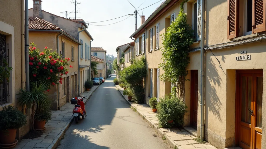 Six-Fours-les-Plages : les quartiers à éviter avant d'acheter ou de louer Rue résidentielle typique d'une commune du littoral varois le matin